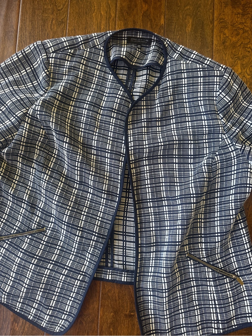 Jones New York size 22 Structured Navy and White Women's Jacket
